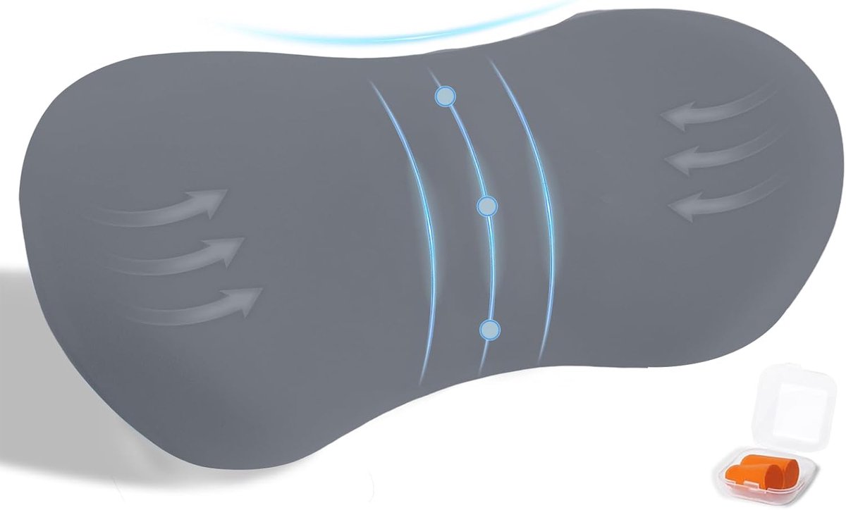 Traagschuim, lendenkussen, auto, ergonomisch rugkussen, orthopedisch kussen voor bed, stoel, auto en bureaustoel, voor drukontlasting (donkergrijs)