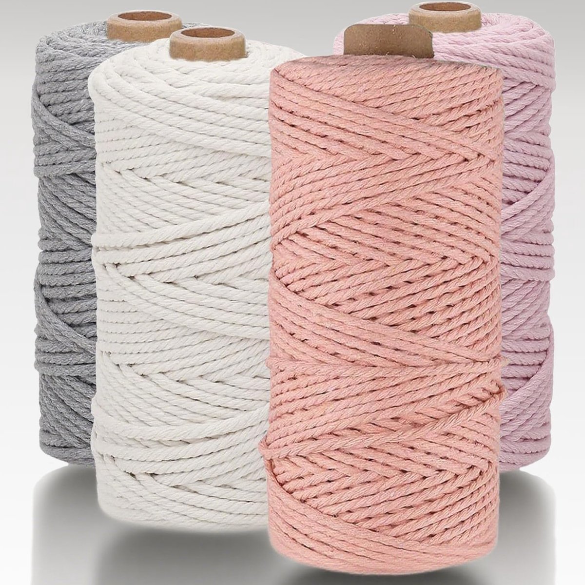 4 stuks macramégaren, premium macramégaren, 3 mm x 400 m