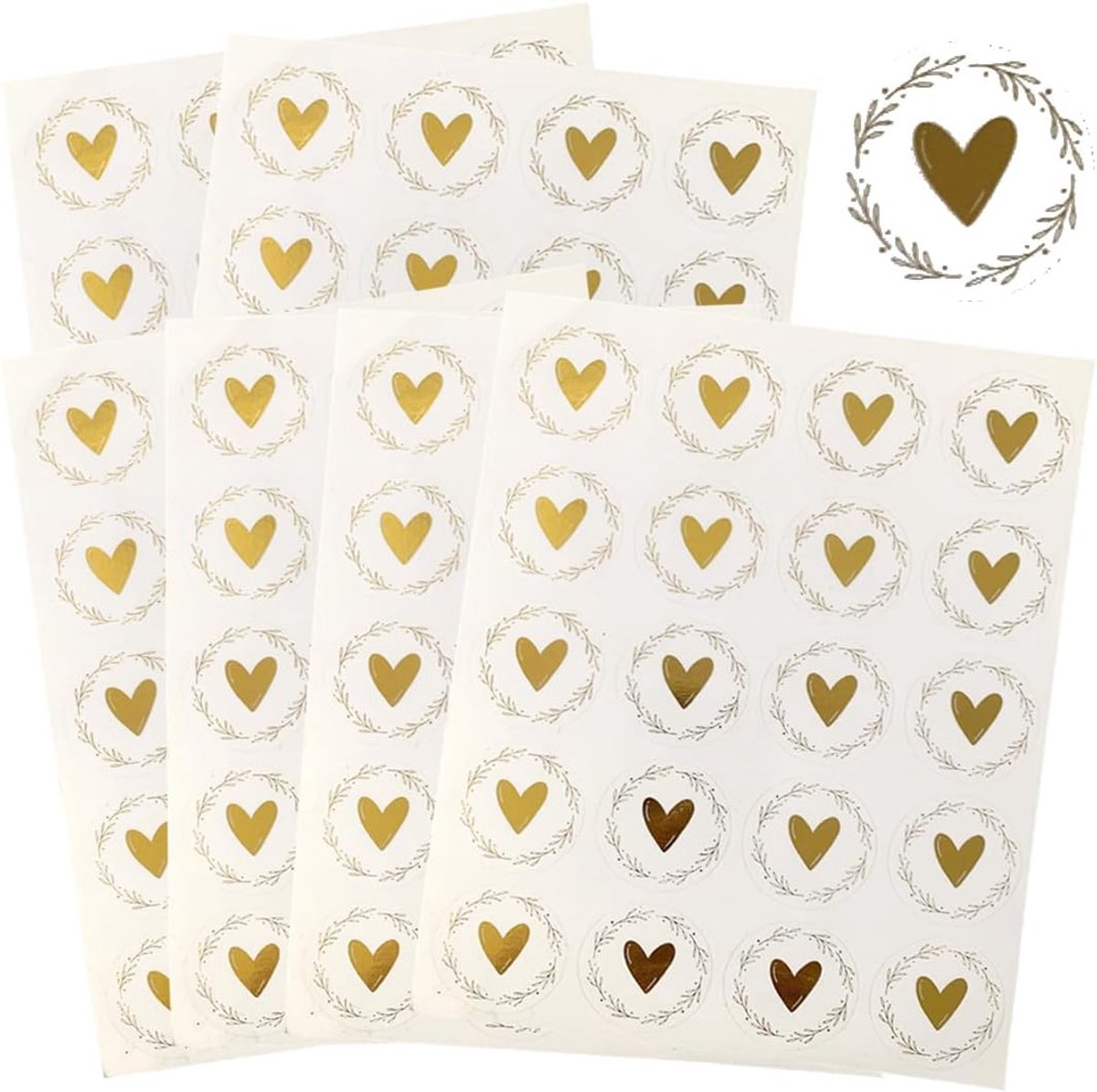 SnelShoppen - Envelope Stickers Hartvorm, 120 Stuks, 3.5 cm, Zelfklevende Stickers voor Envelop, Postkaart, Uitnodigingen, Bruiloft Decoratie, PVC