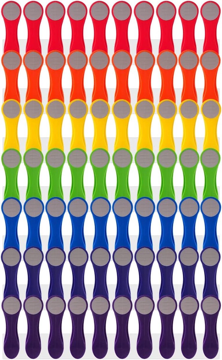 Kledingknijpers 70 stuks - Regenboogkleuren - Roestvrijstalen veren - Voor een vrolijke was - ShopVlot