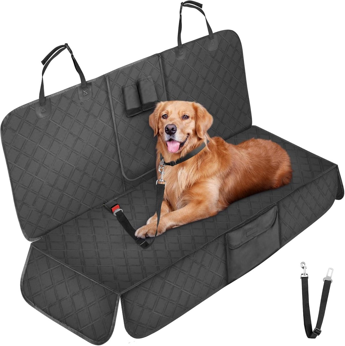 SnelShoppen - Honden Dekentje Achterbank Auto - Antislip, Duurzaam, Waterdicht, Wasbaar, Krassenbestendig - Geschikt voor Auto's, Trucks, SUV's - Zwar
