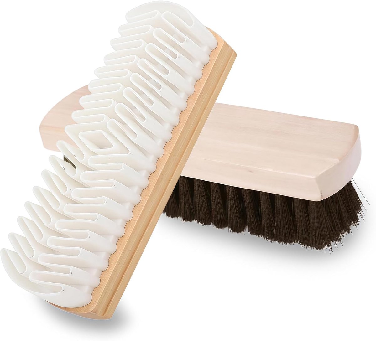 Schoenborstel set - 2-delige suede en paardenhaar - voor leren en suede - ideaal voor onderhoud - ShopVlot