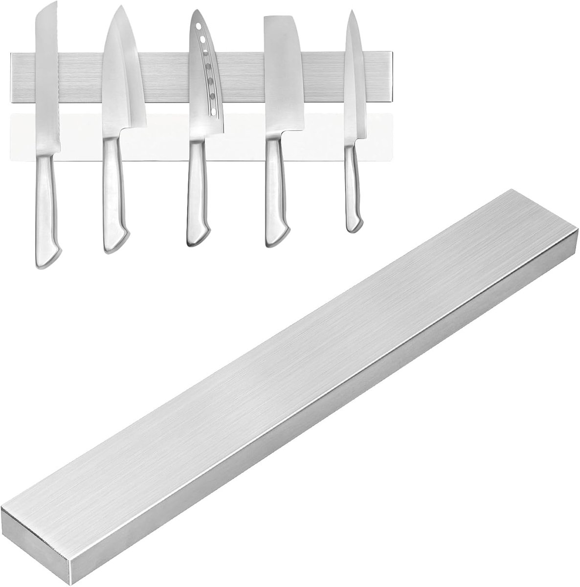 SnelShoppen - Magnetisch Frame 30 cm, RVS, Zelfklevend, Magnetische Messenhouder, Super Sterke Magneten, Geschikt voor Alle Soorten Messen