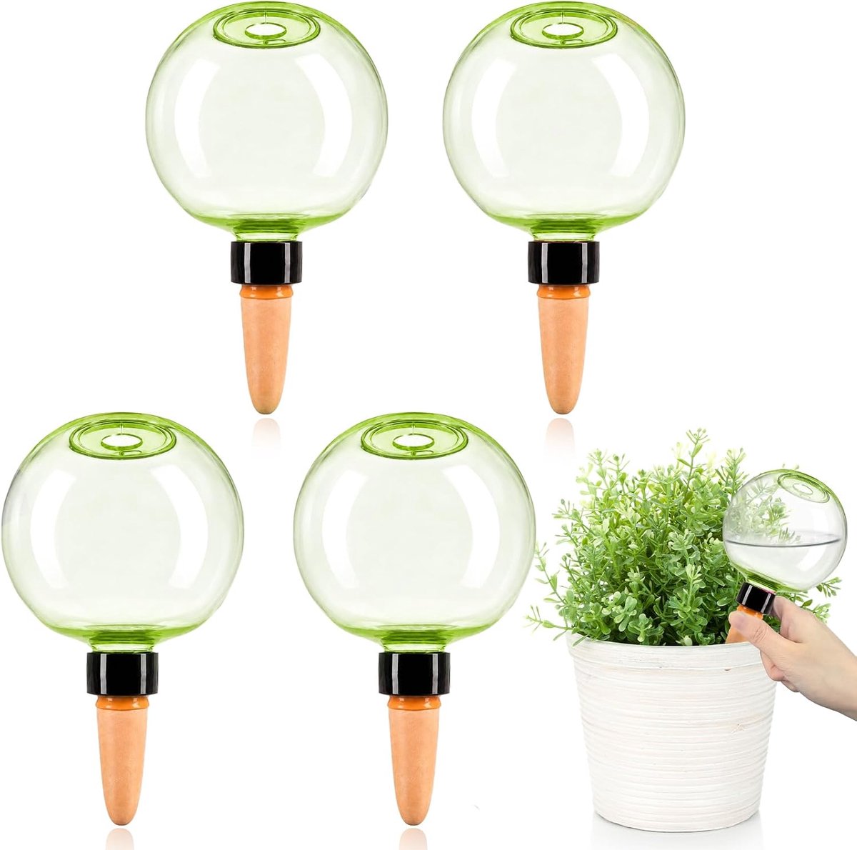 SnelShoppen - Set van 4 Irrigatieballen voor Planten - Waterreservoir met 500ml Capaciteit voor Betrouwbare Irrigatie - Perfect voor Kamerplanten, Bal