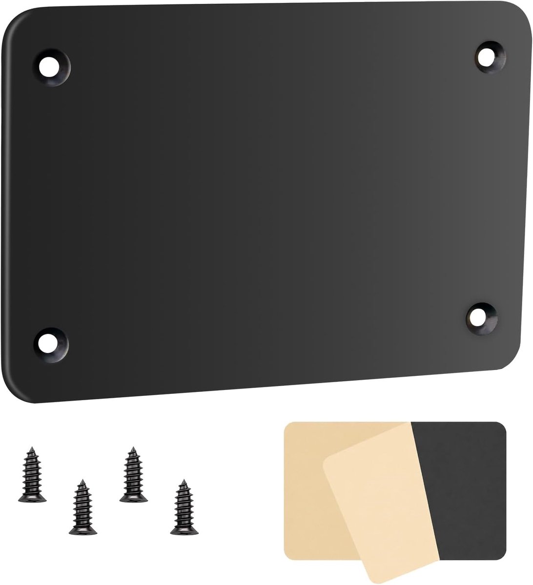 Metaalplaat voor magnetische achteruitrijcamera (11,6 × 8 cm) – Voor caravans & aanhangwagens van kunststof of glasvezel, inclusief zelfklevende pads & schroeven, Geen boren, Stabiele montage voor