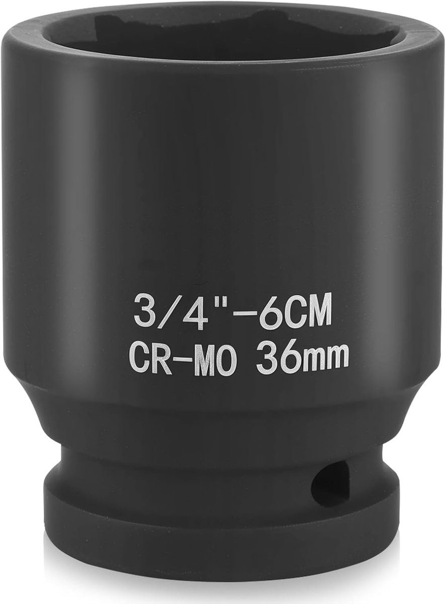 36mm zeskant insteekdoppen, metrische klopschroevendraaier 3/4 inch 6-punts dop 36mm veeltand dop klopschroevendraaier dop, aandrijfas gereedschap