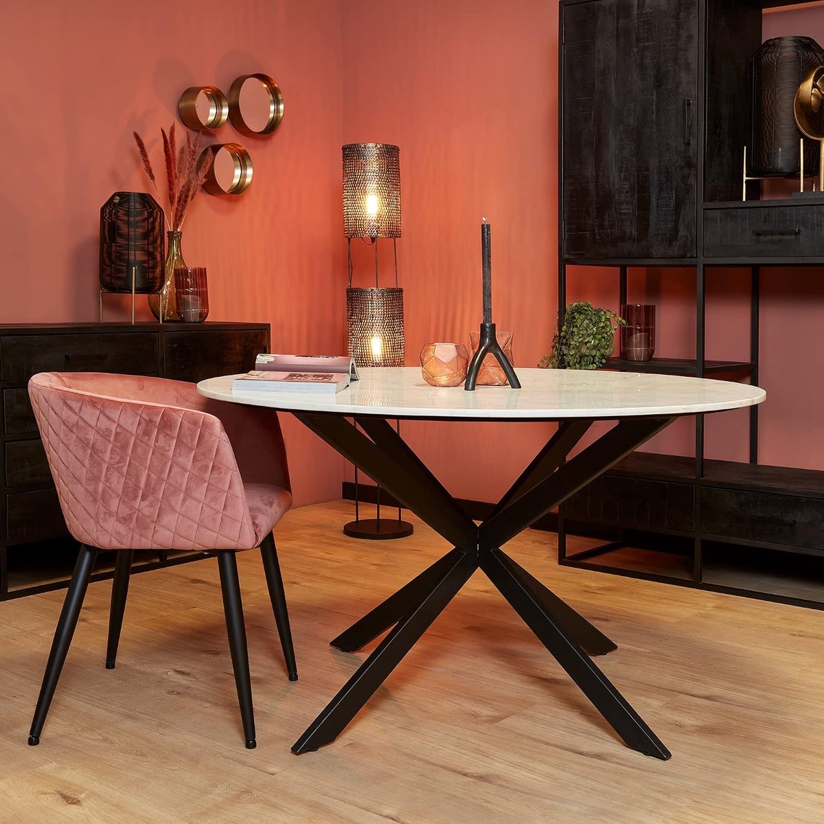 Lynn | Rond | Wit marmer 130 | Eettafel, eethoek