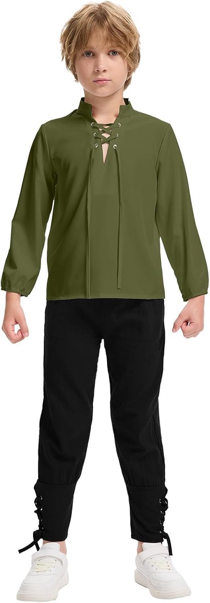 Kleding, renaissance-kostuumset, middeleeuws Vikingkostuum met piratenhemd, lange broek