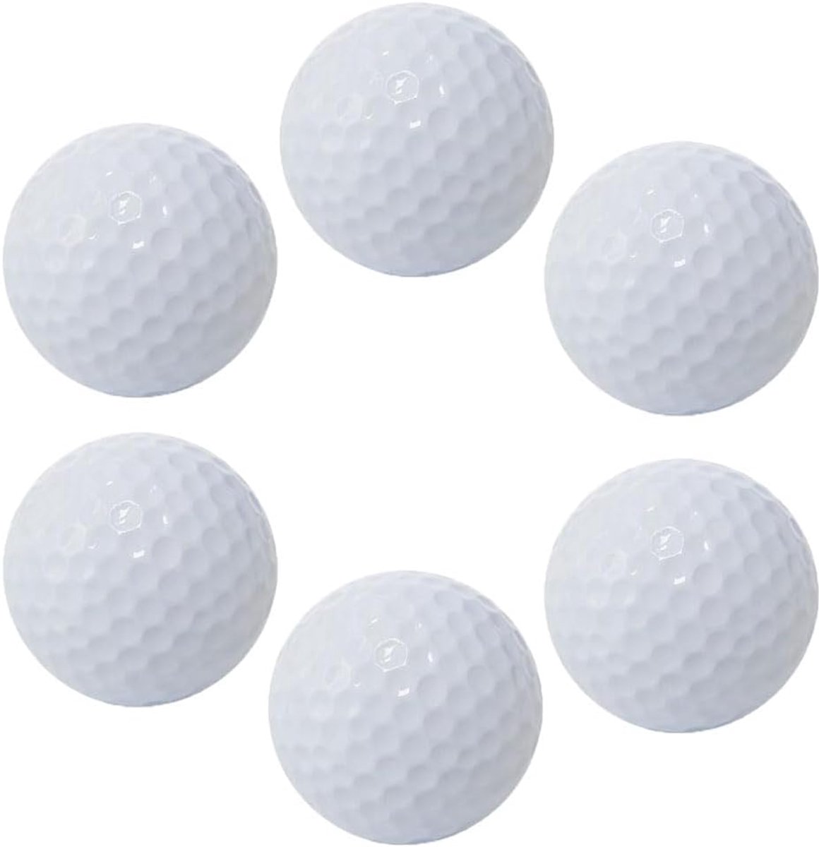 6 stuks Match golfballen, 42 mm golfbal, zachte golftrainingsballen voor indoor of outdoor training, hoogwaardige golfballen, golfballen, oefengolfballen, wit