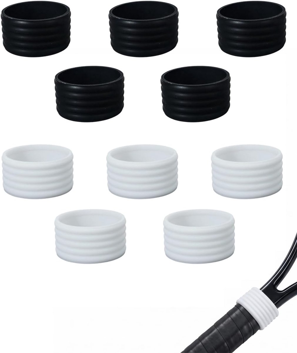 10 stuks rubberen ringen, tennisracket, gripband, tennisracket, fixringen, gripband voor badminton, antislip
