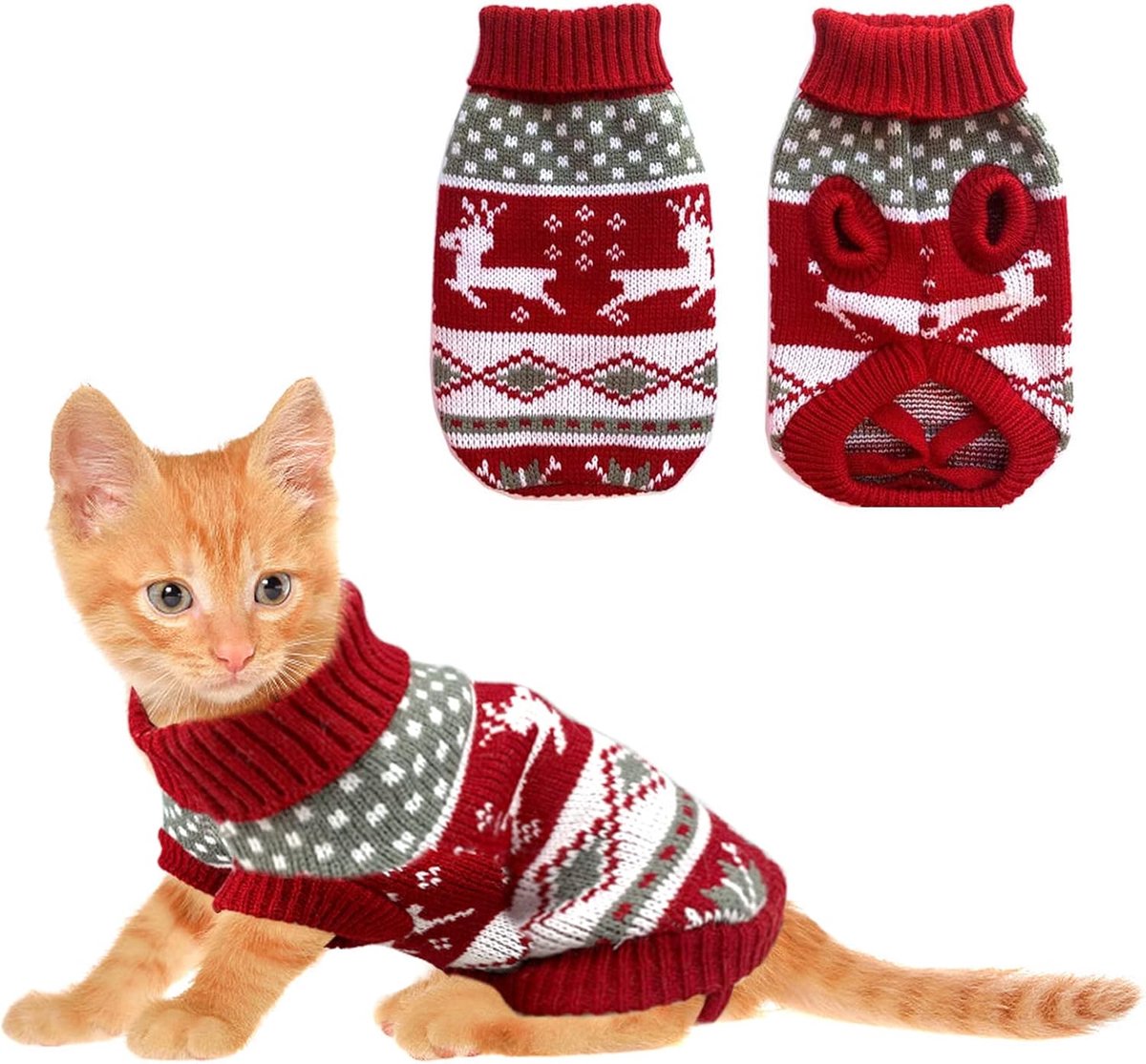 Truien Huisdier Winter Knitwear Xmas Kleding Klassieke Warme Jassen Rendier Sneeuwvlok Argyle Trui Voor Kitty Puppy Kat-S
