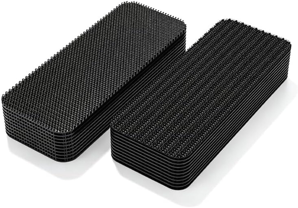 24 stuks tapijtbevestigers voor vloerbedekking, antislip stickers voor tapijten ter voorkoming van wegglijden, oplaadbaar, 30 x 100 mm, voor houten vloeren, tegels, marmer
