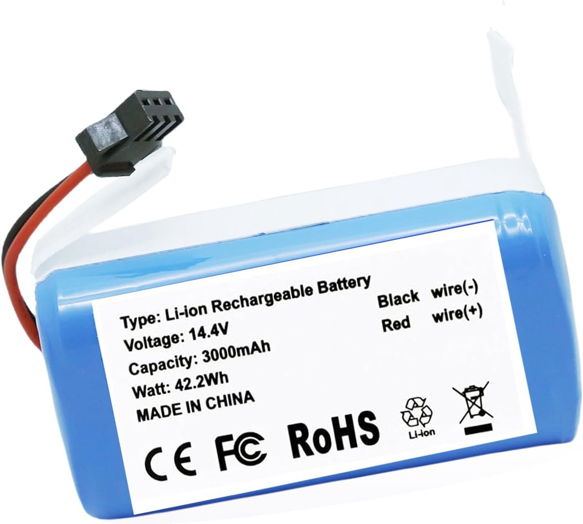 14.4V 3000mAh 850T batterij compatibel met Proscenic 850T 850P Neatsvor X500 X520 X600 Ultenic D5/D5S Pro-serie robotstofzuiger, past op CMICR18650F8M7-4S1P