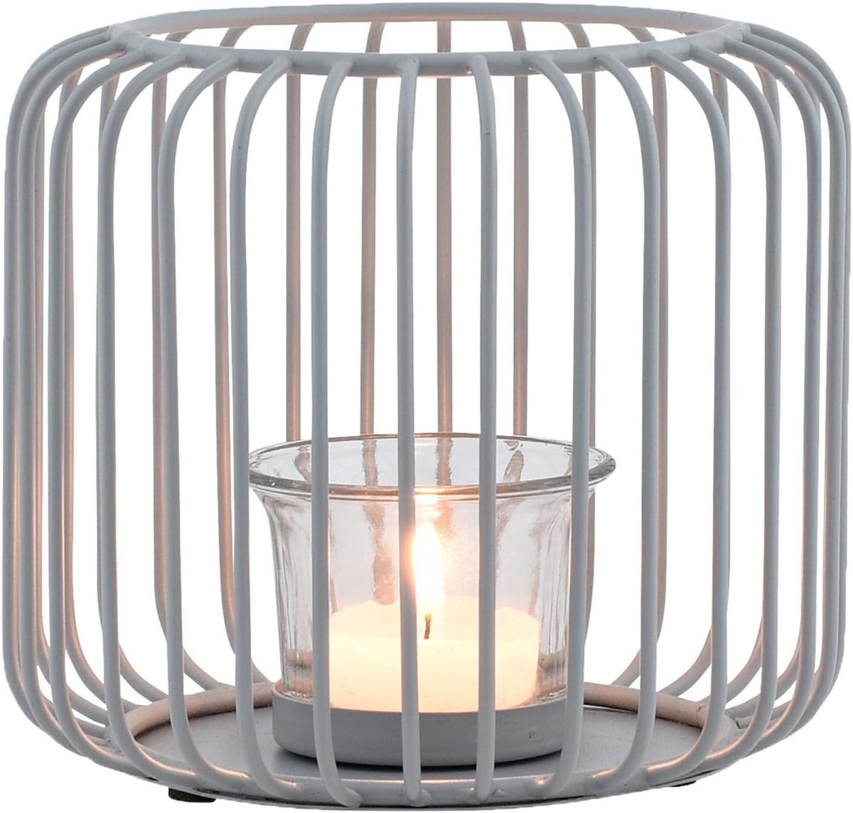 Decoratie: windlicht, theelichthouder, kandelaar, Cibolo, grijs, groot