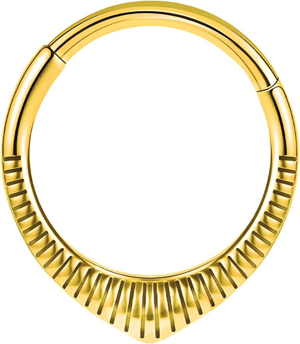 Ringen, druppelvormige septumring, piercingsieraden, septum clicker, roestvrijstalen neusring, suptum ring voor vrouwen en mannen (goud)