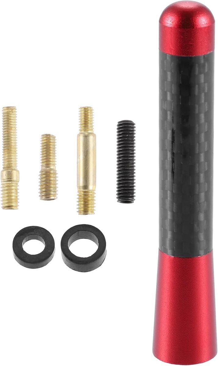 1 Set 8cm 3.15" Universele Auto AM FM Radio Signaal Antenne Mast Rood