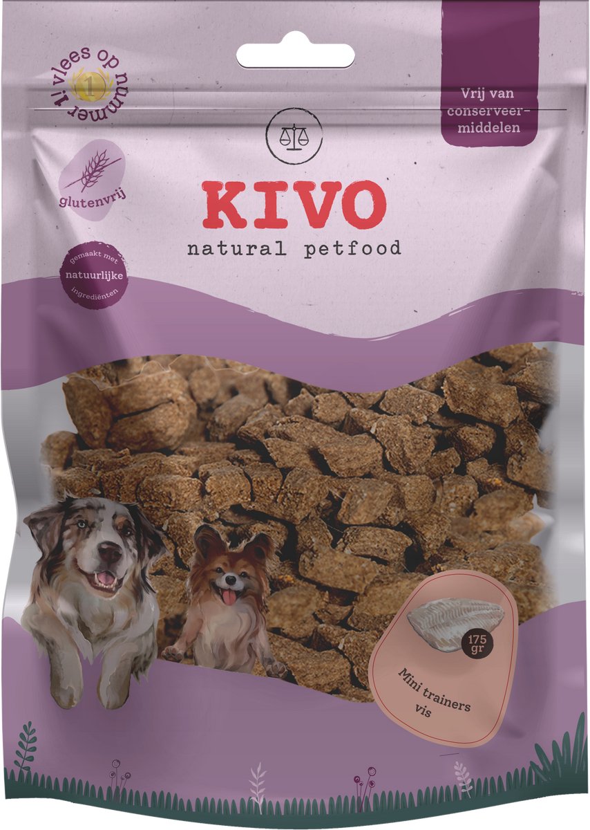 Kivo Petfood Hondensnack Mini Trainer Vis 2 zakken x 200 gram - Graanvrij en Glutenvrij