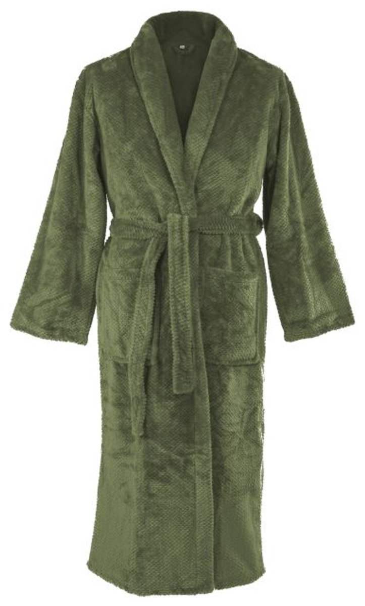 Tiseco Kamerjas PIPPA - Zachte Jacquard Flanel, pluizig, warm, groen Eucalyptusgroen