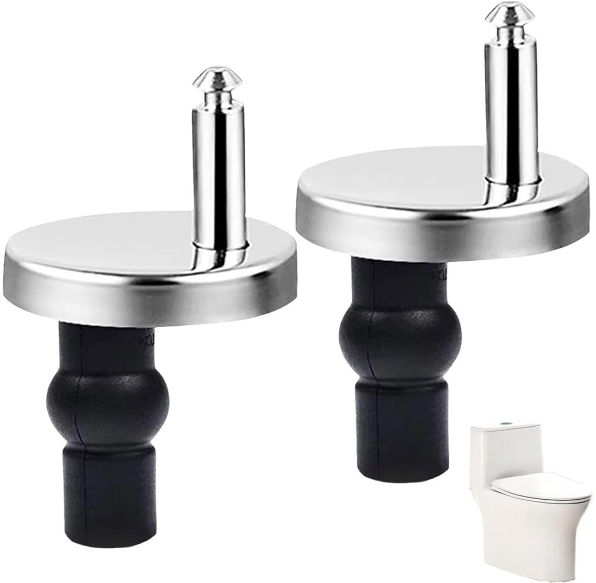 2 stuks wc-bril bevestiging, wc-bril bevestiging van boven, toiletbrilbevestiging, wc-scharnieren automatisch sluiten, universele schroeven voor toiletbril, wc-dekselhouder