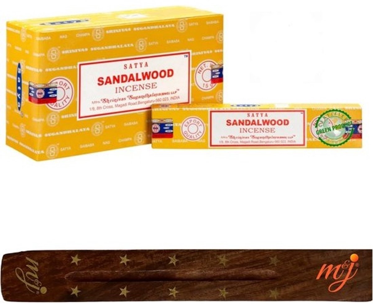 Handgerolde Sandelhout Wierookstokjes met Houder | Voor Yoga, Meditatie en Ontspanning