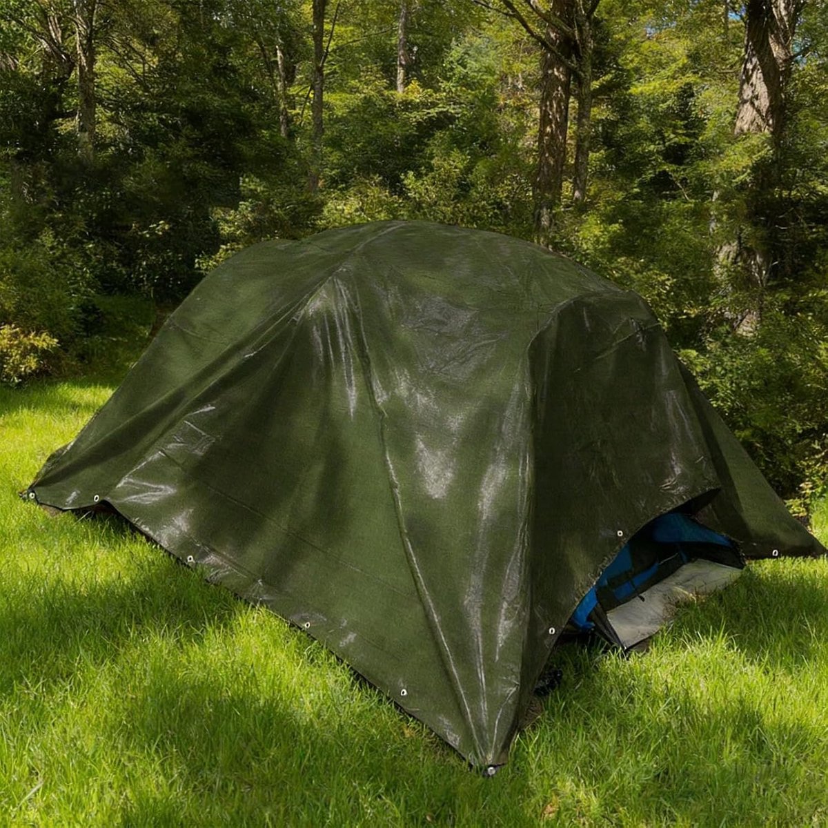 Dekzeil voor buiten, polyethyleen, 1 x 3 m, blauw, 160 g/m², dekzeil voor buiten, afdekzeil voor buiten, afdekzeil voor de tuin