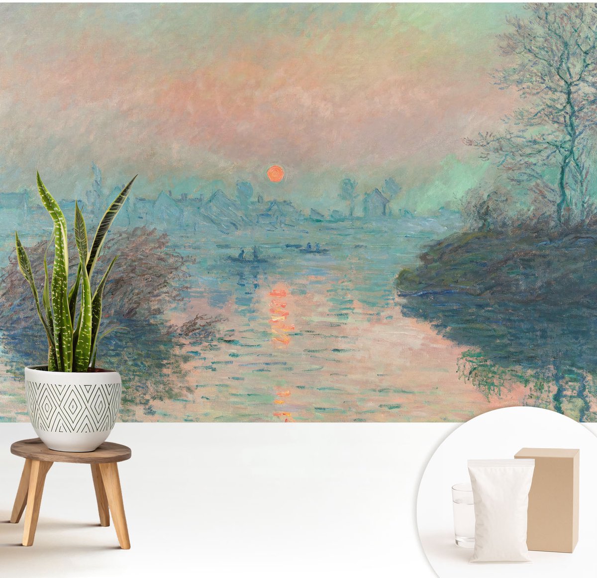 Wallfluent Fotobehang - Blauw Vliesbehang - 208x146 cm - Atmosferische Schemering Fotobehang Vlies - Woonkamer behang Landschappen - Muurschildering - Woonkamer behang