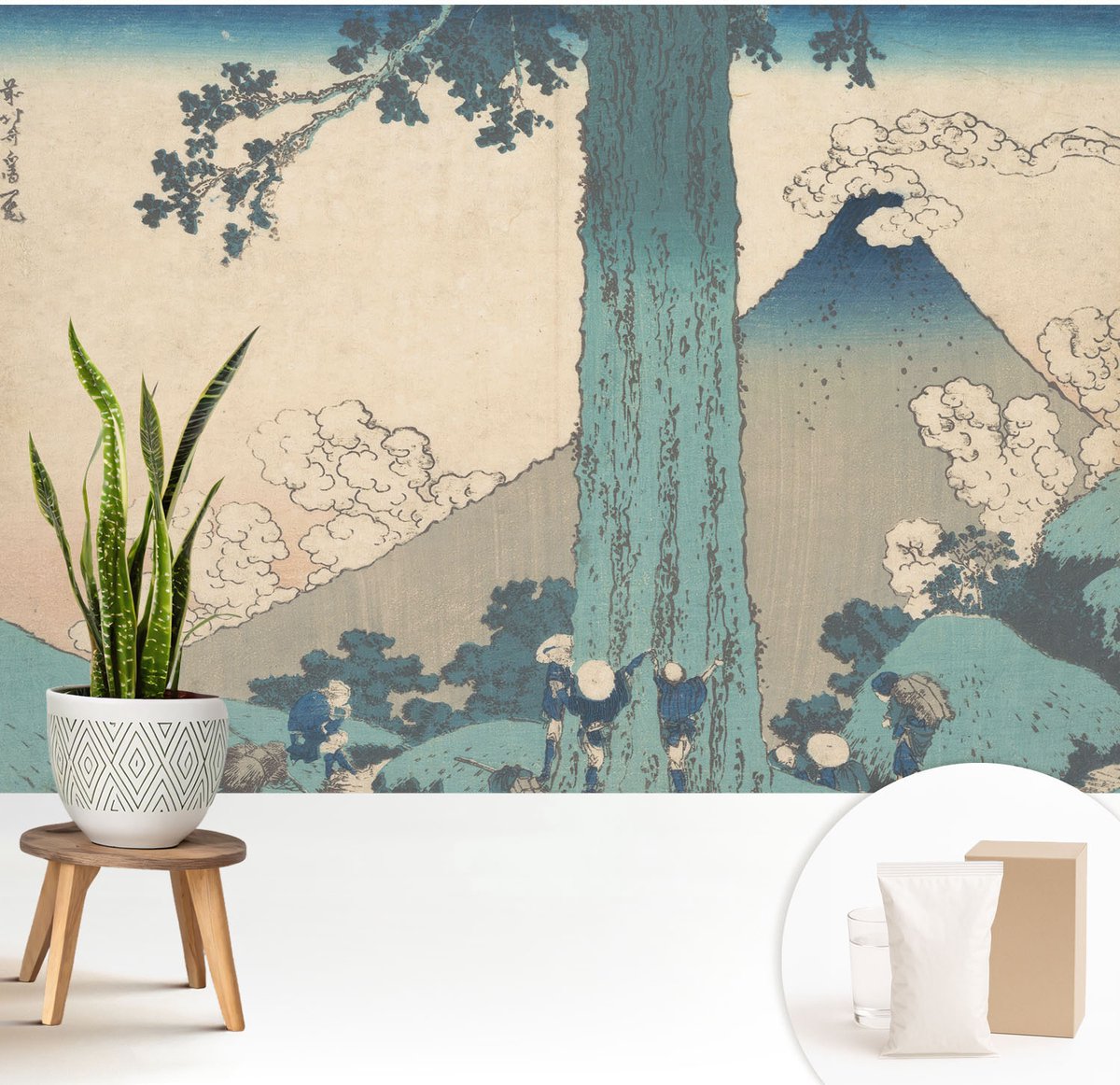 Wallfluent Fotobehang - Blauw Vliesbehang - 208x146 cm - Bergpanorama Fotobehang Vlies - Woonkamer behang Landschappen - Muurschildering - Woonkamer behang