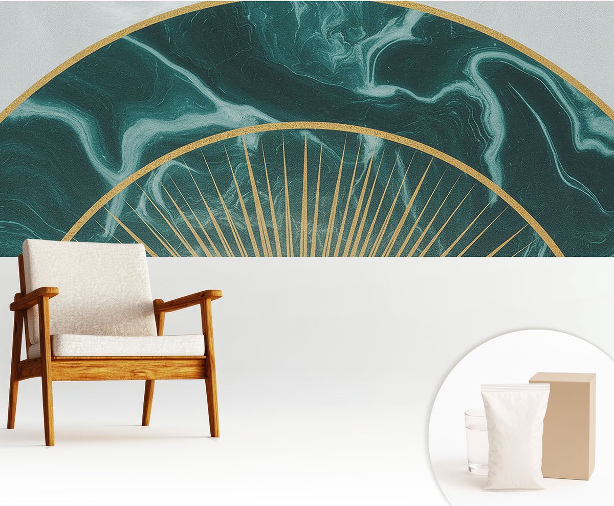 Wallfluent Fotobehang - Grijs Vliesbehang - 250x104 cm - Elegant Marmer Muurschildering - Slaapkamer behang Abstractie - Fotobehang Vlies - Slaapkamer behang