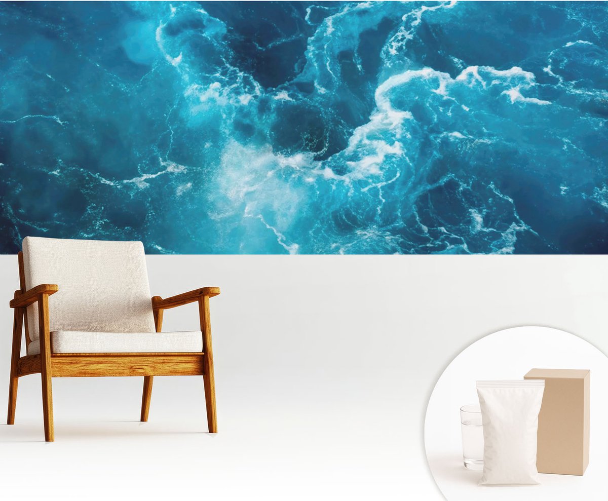 Wallfluent Fotobehang - Blauw Vliesbehang - 250x104 cm - Zeewervels Muurschildering - Slaapkamer behang Landschappen - Fotobehang Vlies - Gang behang