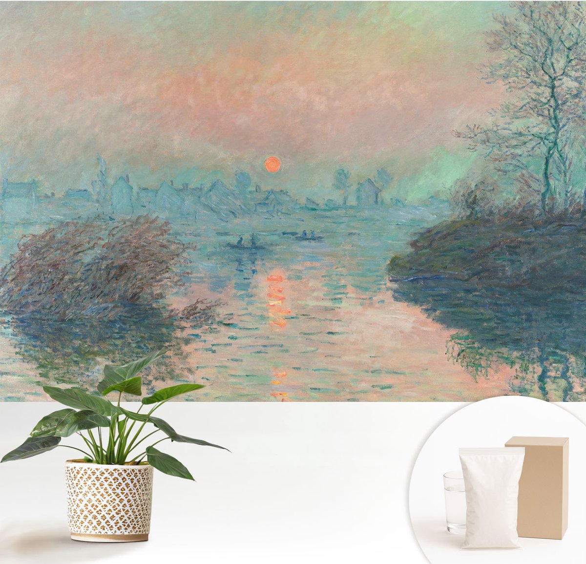 Wallfluent Fotobehang - Blauw Vliesbehang - 152x104 cm - Atmosferische Schemering Fotobehang Vlies - Woonkamer behang Landschappen - Muurschildering - Woonkamer behang