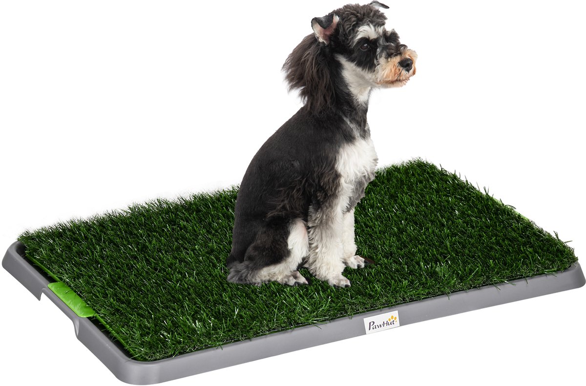 1 Stuks - Hondentoilet met kunstgras - Inclusief vervangend gras en opvangbak - Geschikt voor binnen en buiten - 67 x 41 x 3,5 cm - Groen