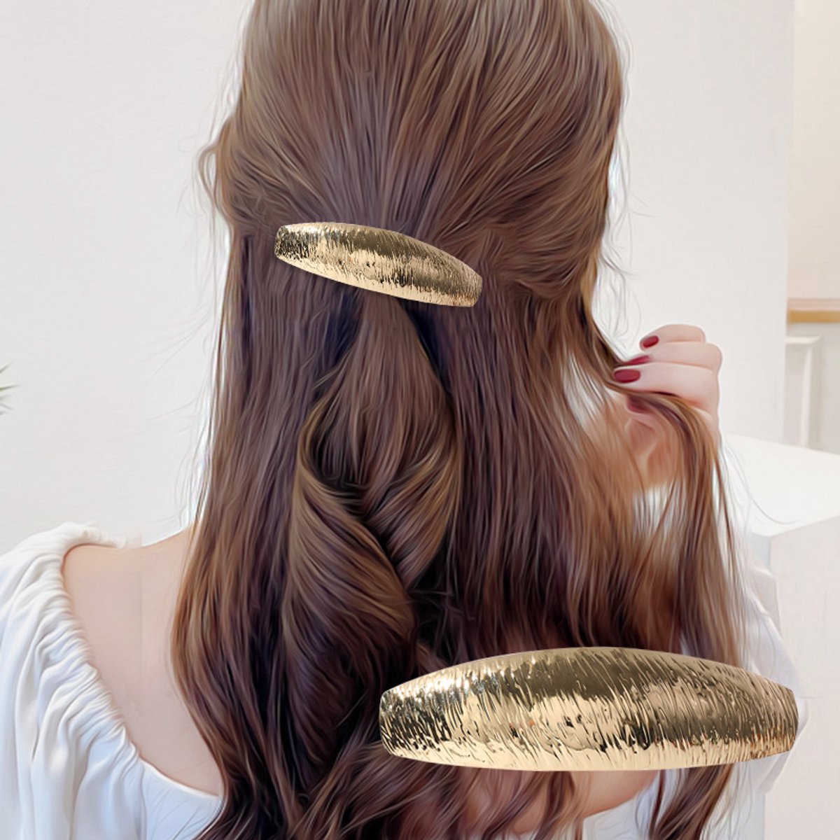 Prachtige en kwalitatief hoogwaardige haarsoorten - gouden haarklep, zilveren haarklep