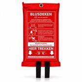 Blusdeken 180 x 180 cm - Branddeken met Ophangoog - Softbag Softcover - EU-normering 1869:2019 - Blusdeken voor Keuken en Bedrijf
