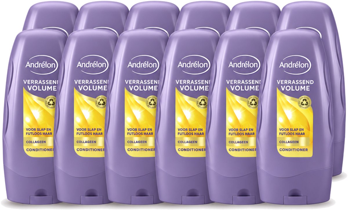 12 x Andrélon - Verrassend Volume - Conditioner - Luchtig & Vol Haar - 250 ml - Voordeelverpakking - 12 stuks