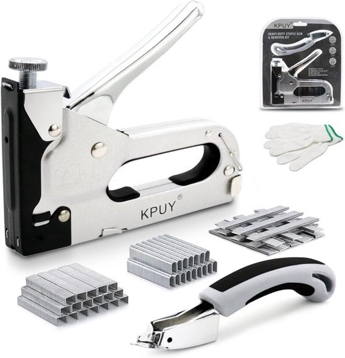 Nietpistool - Bekleding tacker - Meubels Repareren - 3-in-1 Type - 2100 Nietjes - Zilver