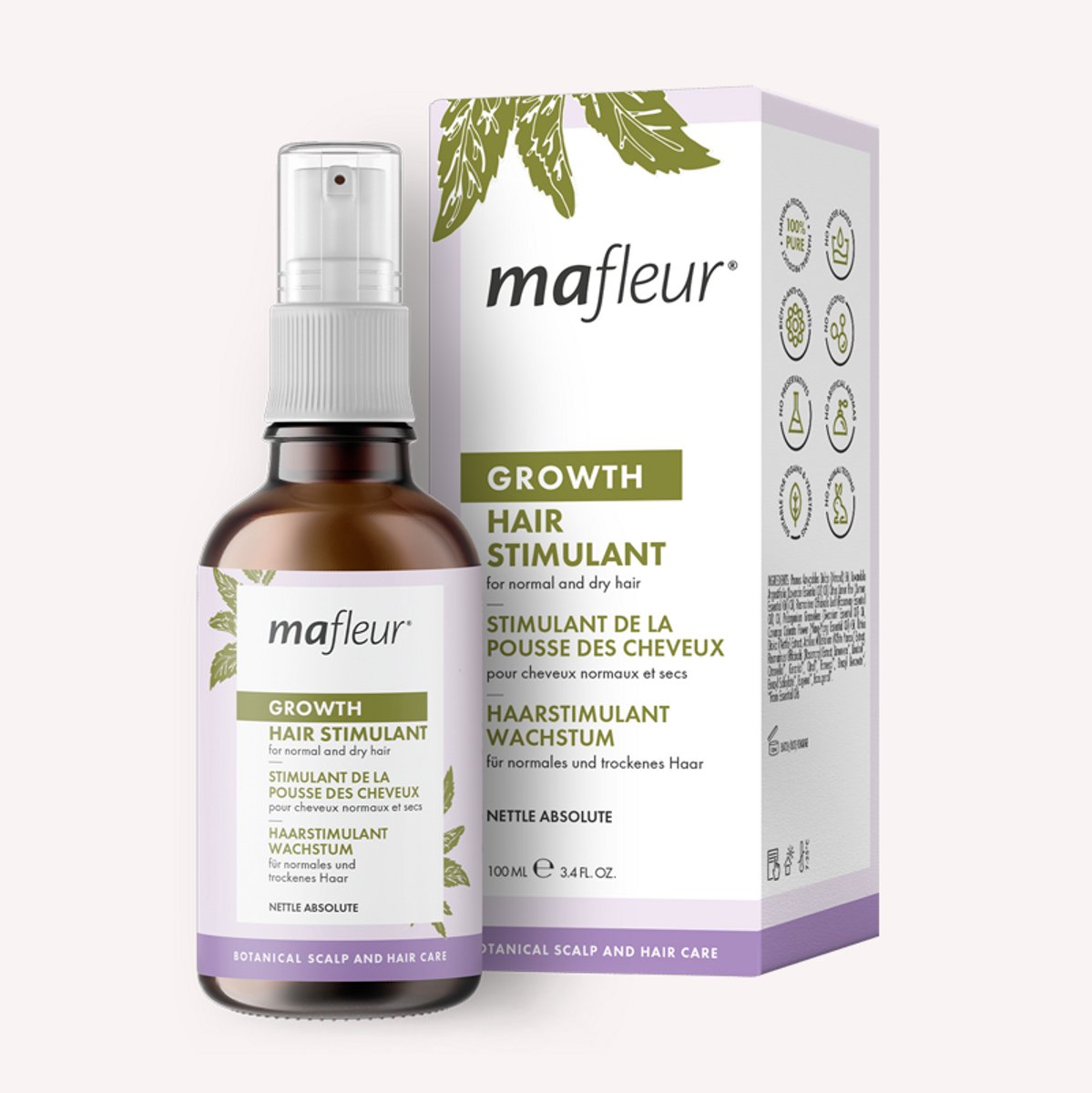 Mafleur Hair Stimulant Growth-hoofdhuidbehandeling-brandnetel-natuurlijke essentiële oliën-versterkt de haarwortels-haargroei-verminderen haaruitval -kalmeren