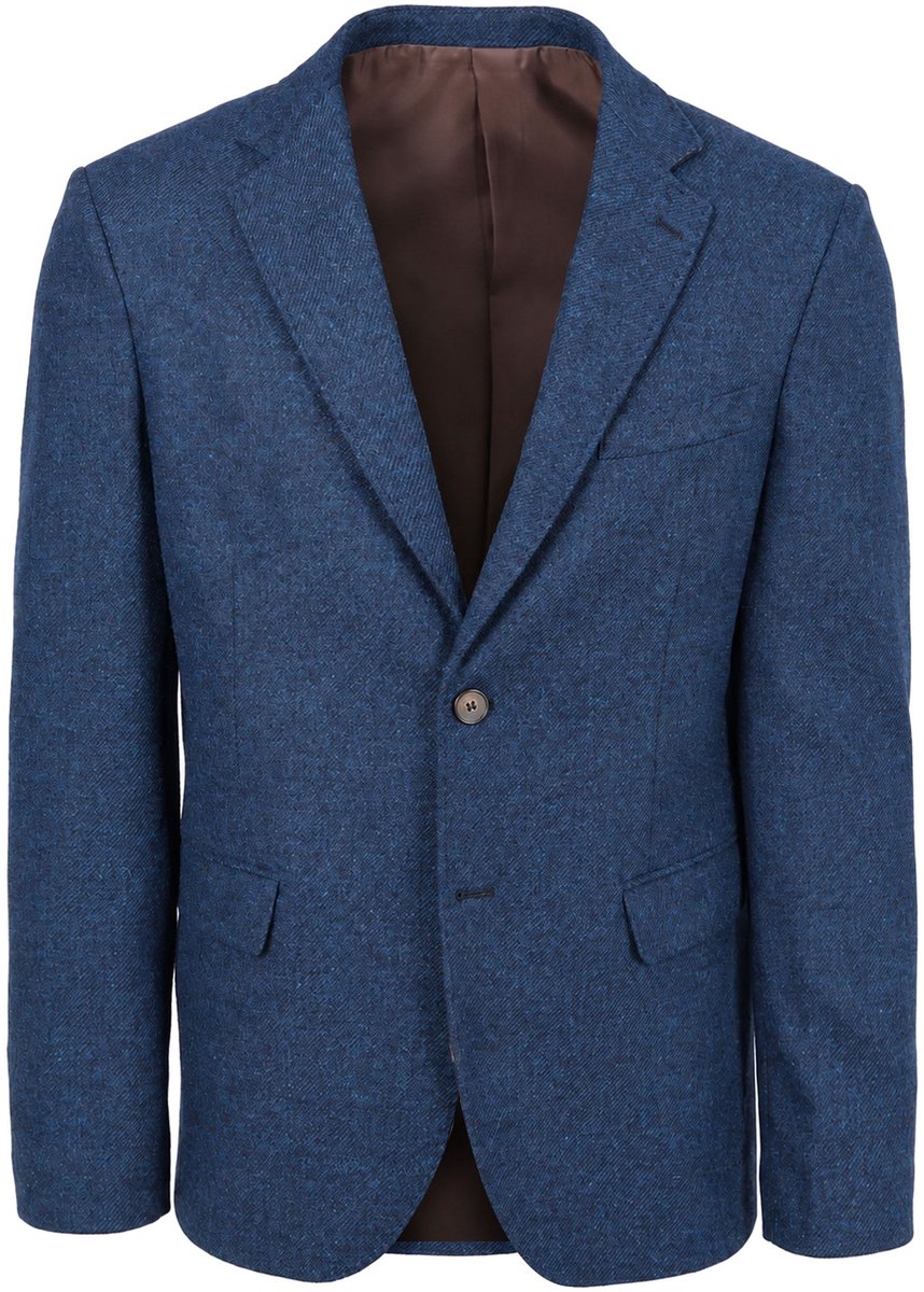 Steppin' Out Colbert Lamswol Tweed Blauw - Maat 58 - Heren blazer