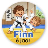 Traktatiestickers Judo met Naam en Leeftijd – 4 cm – 25 stuks -Pimp Studio
