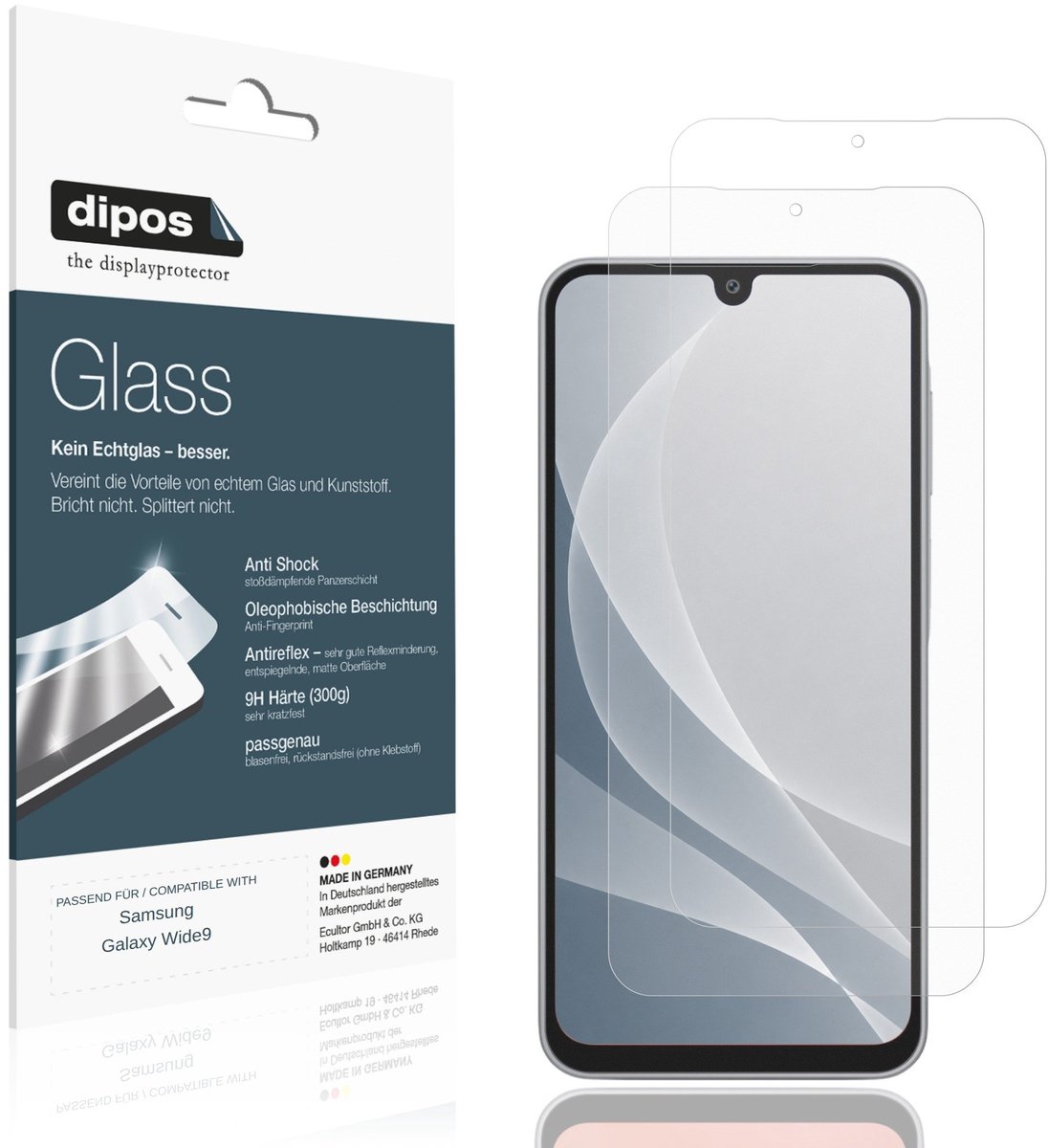dipos – 2x Matte Pantserfolie geschikt voor Samsung Galaxy Wide9 | 9H Screenprotector