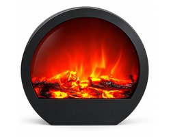 AXBO LED Sfeerhaard – Decoratieve Elektrische Haard – Staand of Wandmontage – USB & Batterijen – 30 x 29 x 9 cm – Zwart
