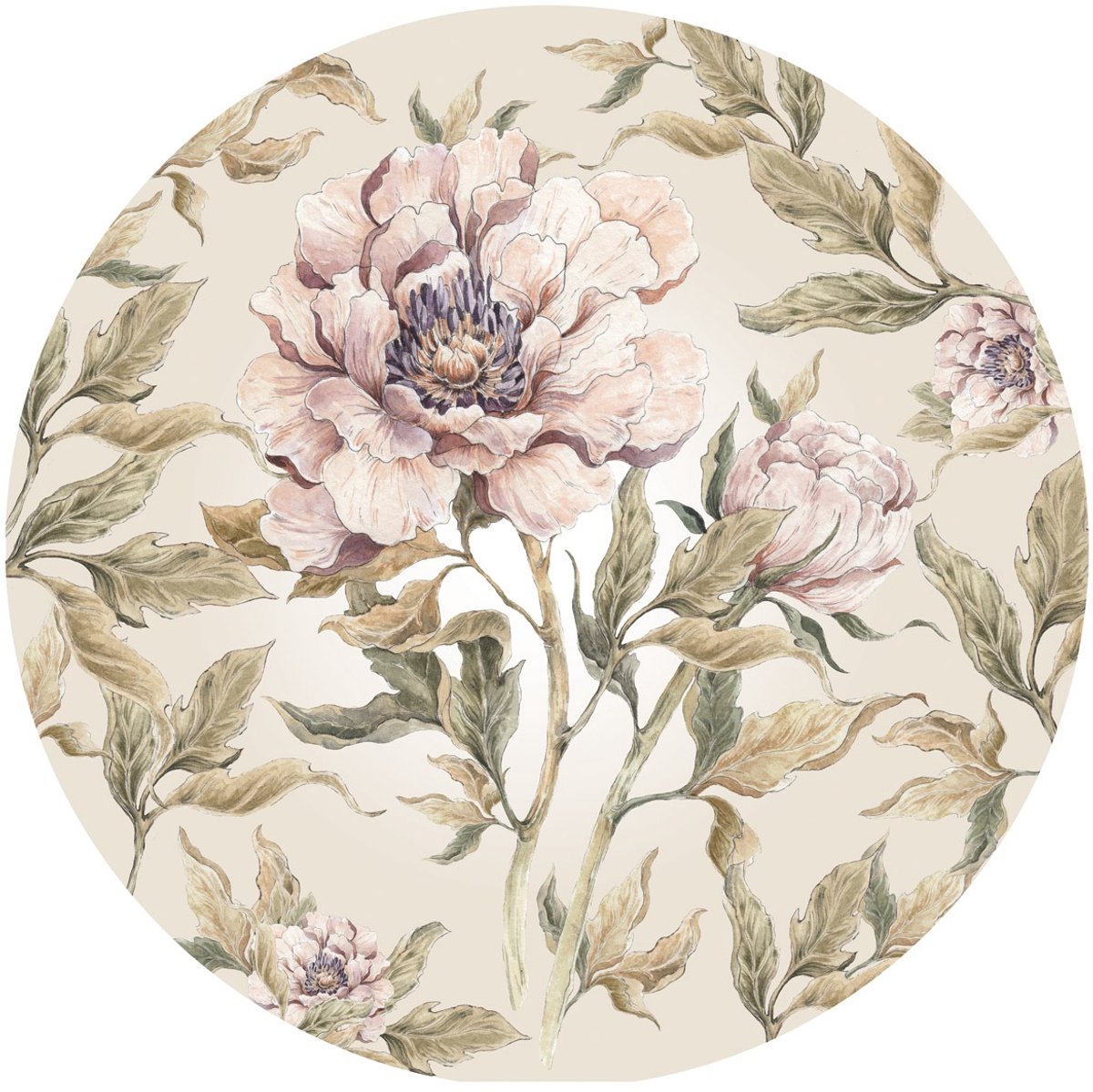 Dekornik Muursticker Cirkel Bloemen 150 cm