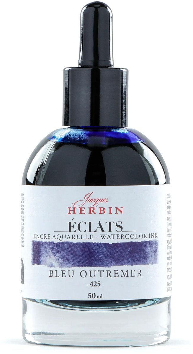 Jacques Herbin Éclats – Aquarel Inkt – Vloeibare Aquarelverf – Ultramarijn Blauw – 425 – 50 ml