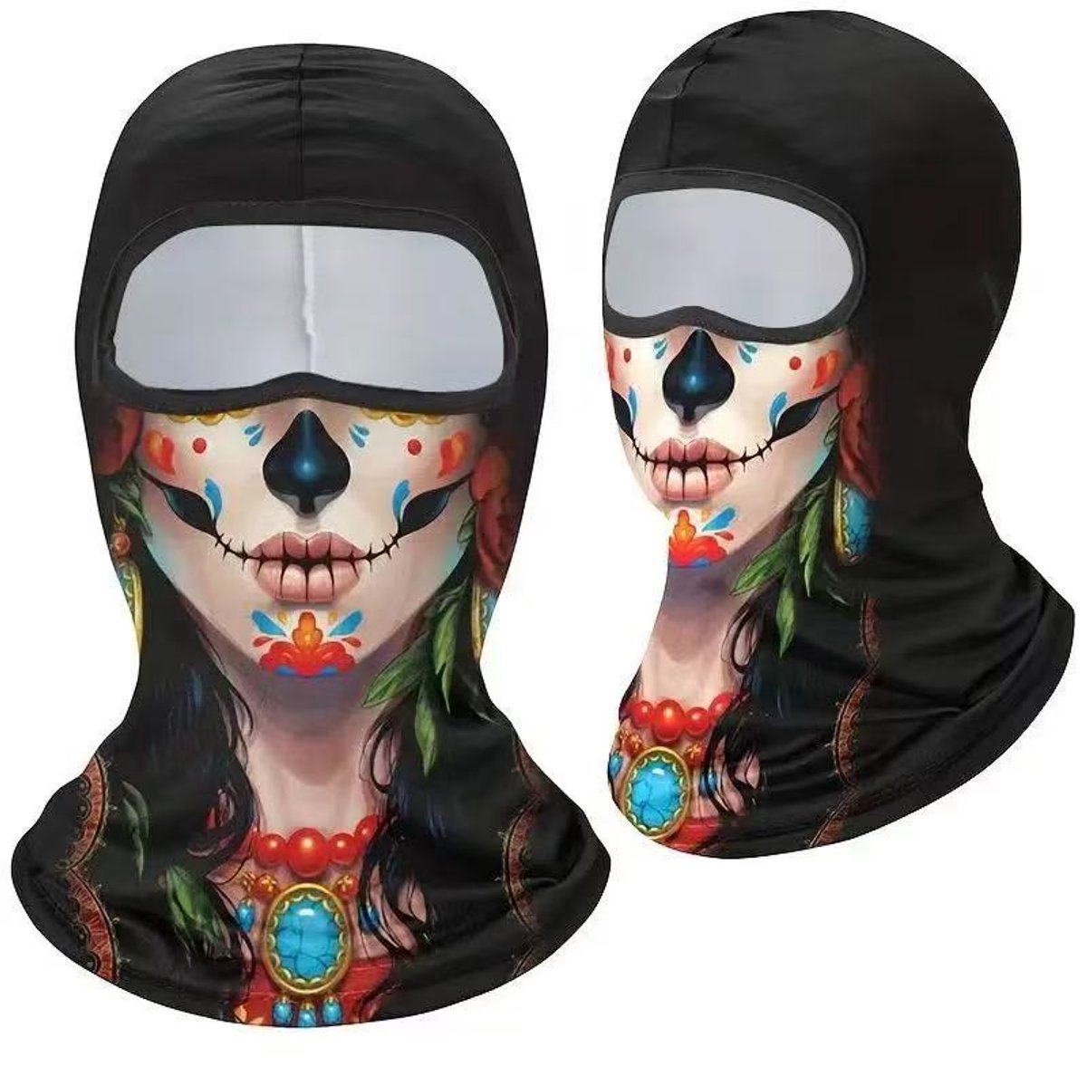 Bivakmuts met Sexy Schedel – Balaclava Gezichtsmasker Bivak Zwart