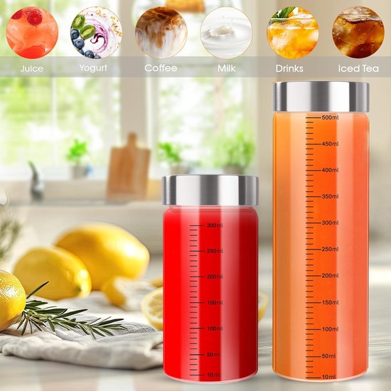 FoiiLiio 4 pcs glass bottles to fill 500ml - ShopVlot — afbeelding 3