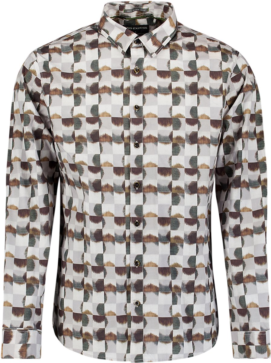 Overhemd met Print en Stretch