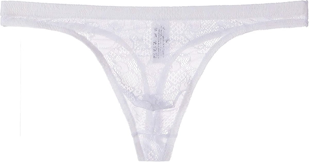 Yomie Men's Ultra-Thin Briefs Made of Soft Transparent Lace Sexy Thong - ShopVlot