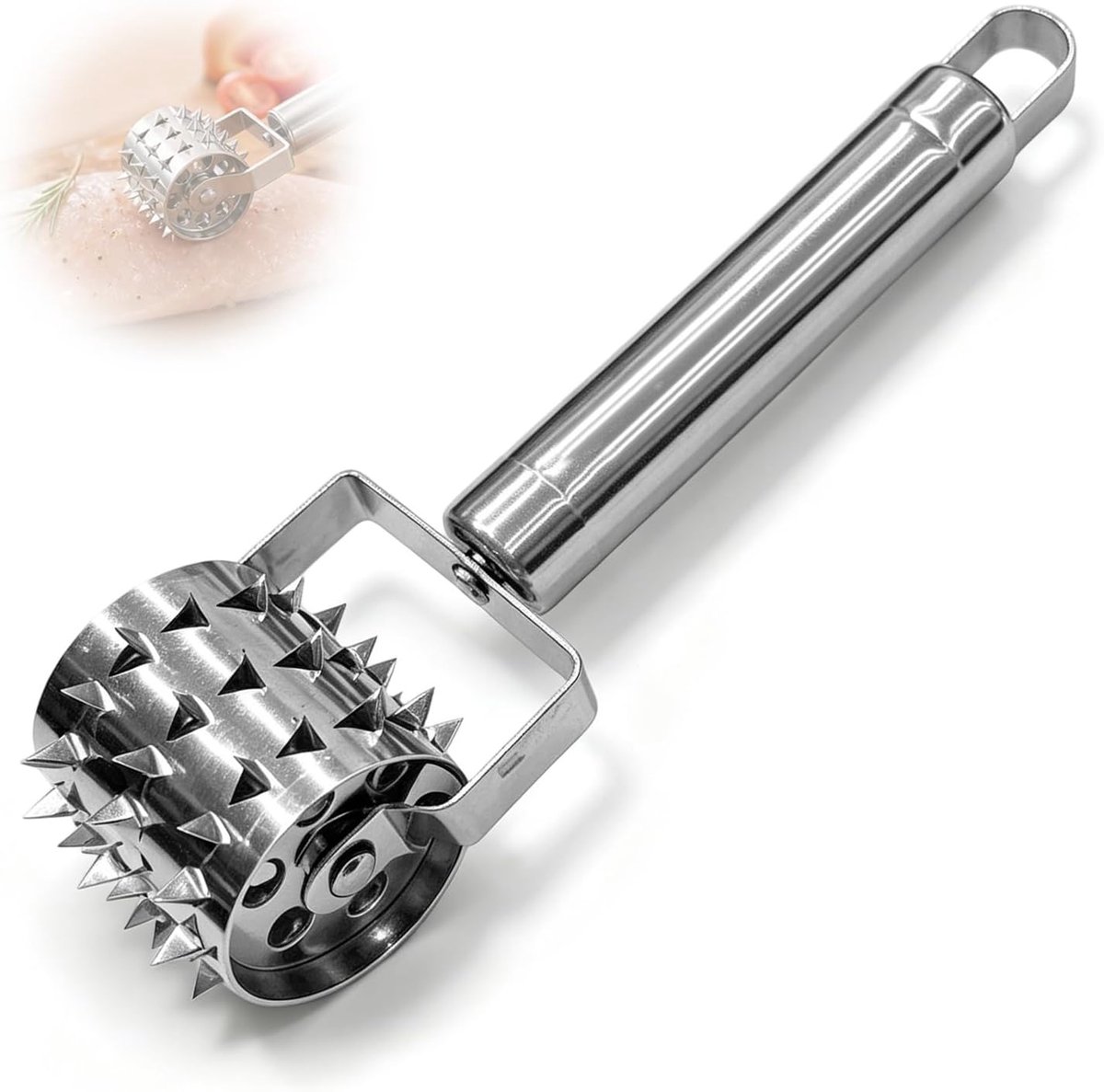 19 cm roestvrij staal vleesklopper, roltype vleesmolen voor steaks - ShopVlot
