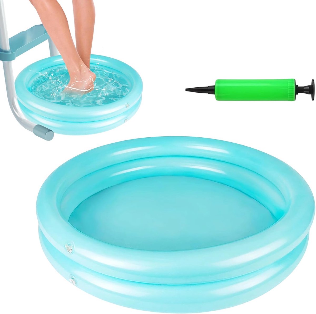 Inflatable Pool Foot Bath, Inflatable Pool for Foot Bath, Swimming Pool with Air Pump, Accessories for Step Stairs - ShopVlot