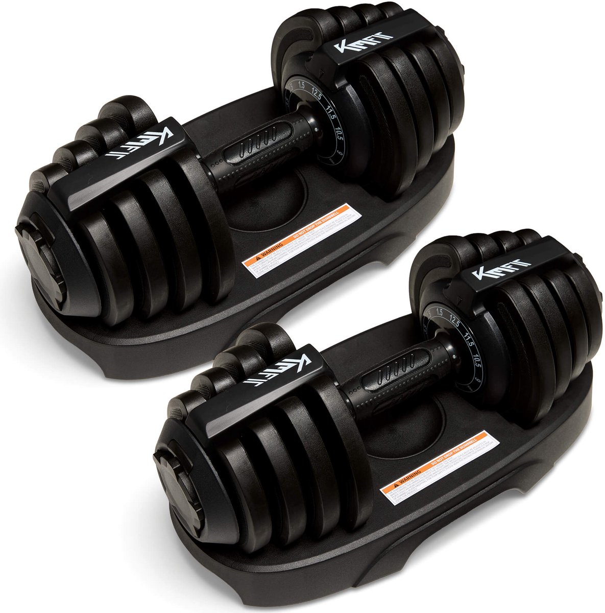 KM-Fit 2x Verstelbare Dumbbell Set 1,5-12,5 kg 11 Niveaus Gewichten Fitness
