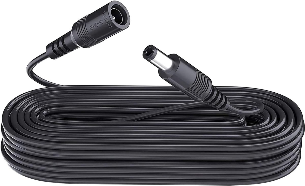 5m DC Extension Cable, DC 12V Power Adapter Extension Cord 5.5mm x 2.1mm for CCTV Security Camera/Router/LED Strip - ShopVlot